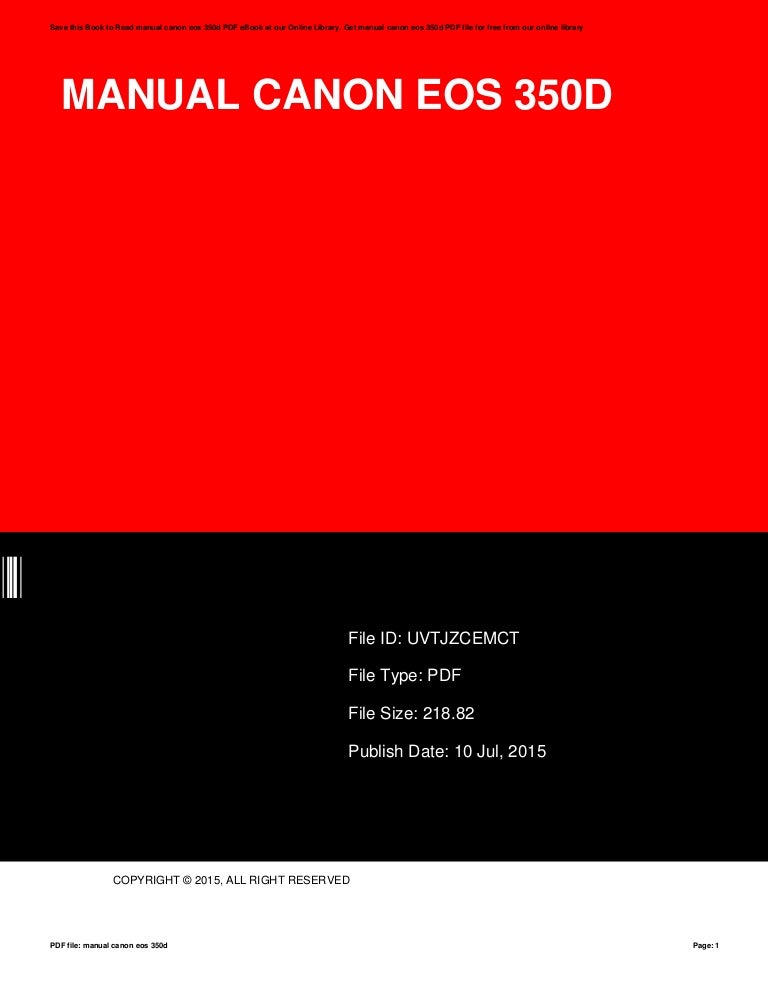 Canon 350d Manual Pdf